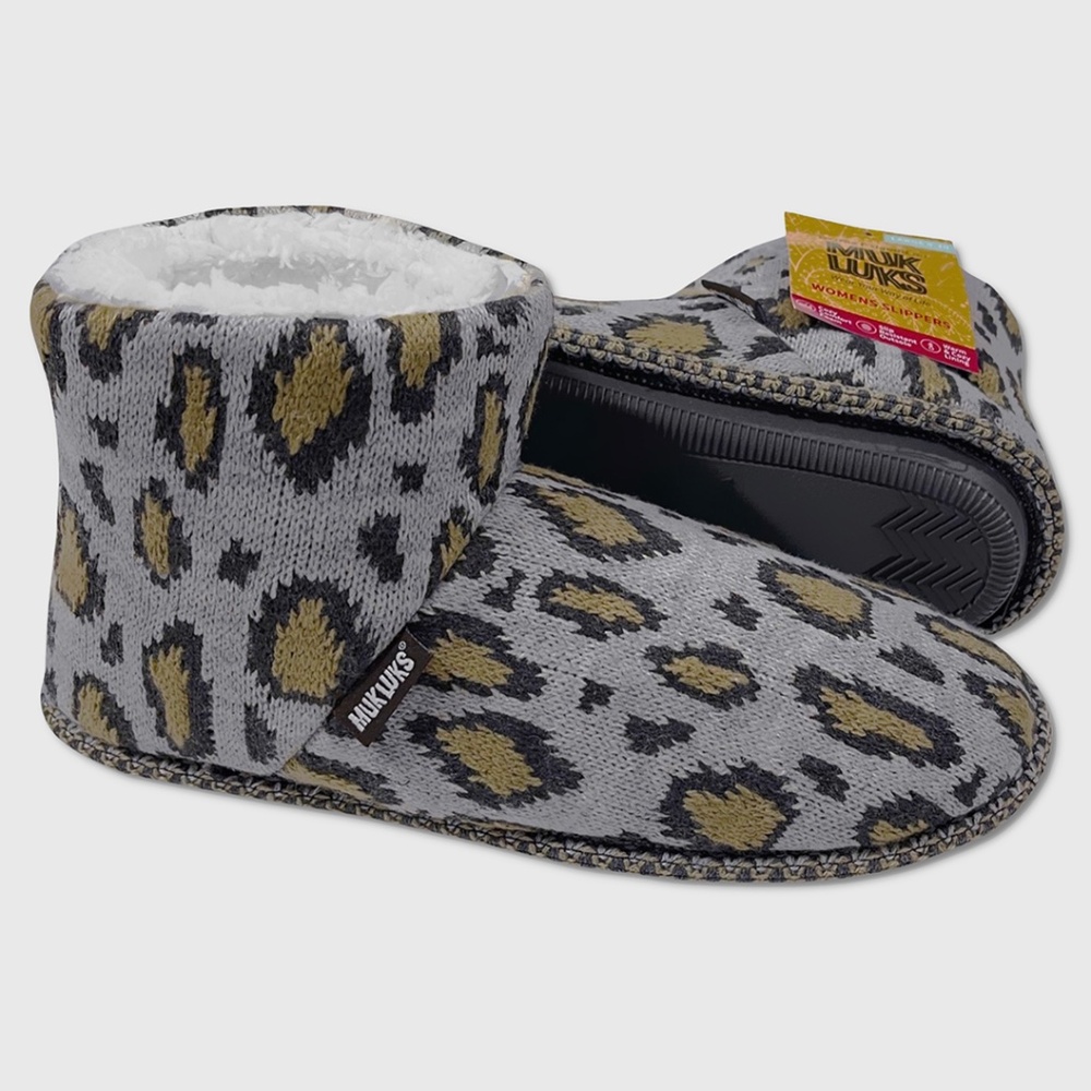 Slipper Boots Muk Luks - Womens NWT Medium (7-8) Leopard / Multi - #44395-J5